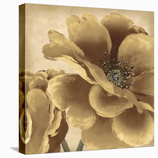 Golden Peony I-Linda Wood-Stretched Canvas