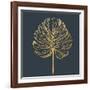 Golden Philodendron Leave. Hand Drawn.-Sunny Sally-Framed Art Print