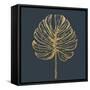 Golden Philodendron Leave. Hand Drawn.-Sunny Sally-Framed Stretched Canvas