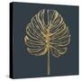 Golden Philodendron Leave. Hand Drawn.-Sunny Sally-Stretched Canvas