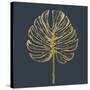 Golden Philodendron Leave. Hand Drawn.-Sunny Sally-Stretched Canvas