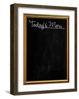 Golden Picture Frame Chalkboard Blackboard Used as Today's Menu-MarjanCermelj-Framed Art Print