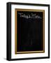 Golden Picture Frame Chalkboard Blackboard Used as Today's Menu-MarjanCermelj-Framed Art Print