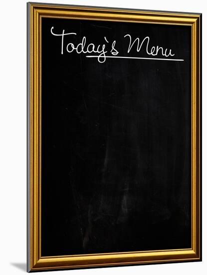 Golden Picture Frame Chalkboard Blackboard Used as Today's Menu-MarjanCermelj-Mounted Art Print