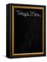 Golden Picture Frame Chalkboard Blackboard Used as Today's Menu-MarjanCermelj-Framed Stretched Canvas