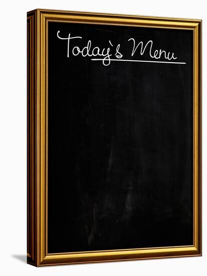 Golden Picture Frame Chalkboard Blackboard Used as Today's Menu-MarjanCermelj-Stretched Canvas