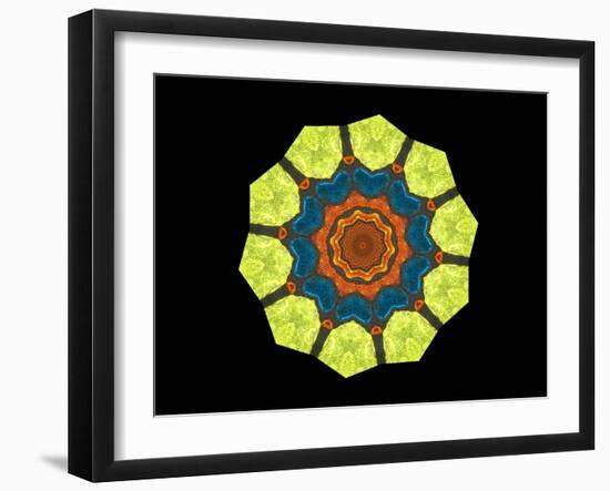 Golden Polygon Flower-backgroundgeo-Framed Art Print
