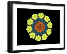 Golden Polygon Flower-backgroundgeo-Framed Art Print