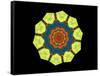 Golden Polygon Flower-backgroundgeo-Framed Stretched Canvas