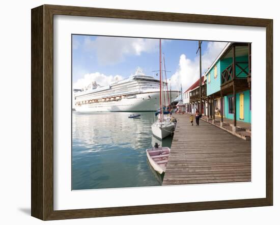 Golden Princess Cruise Ship Docked in St. John's, Antigua, Caribbean-Jerry & Marcy Monkman-Framed Photographic Print