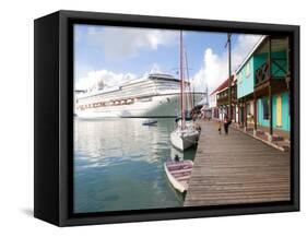 Golden Princess Cruise Ship Docked in St. John's, Antigua, Caribbean-Jerry & Marcy Monkman-Framed Stretched Canvas