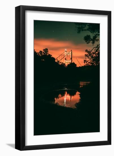 Golden Puddle Reflection, Golden Gate Bridge, San Francisco, Marin Headlands-Vincent James-Framed Photographic Print