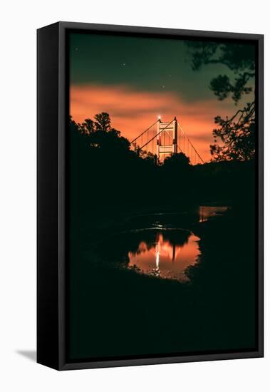 Golden Puddle Reflection, Golden Gate Bridge, San Francisco, Marin Headlands-Vincent James-Framed Stretched Canvas