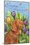 Golden Pup In Tulips Enjoy Little Things-Melinda Hipsher-Mounted Giclee Print