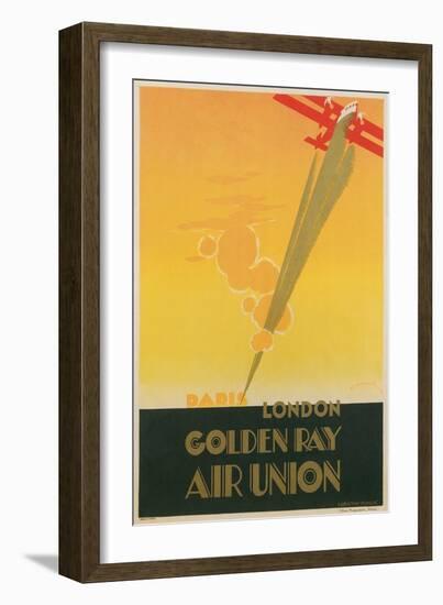 Golden Ray Biplane Poster-null-Framed Art Print