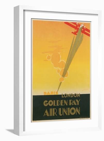 Golden Ray Biplane Poster-null-Framed Art Print