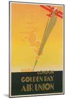 Golden Ray Biplane Poster-null-Mounted Art Print