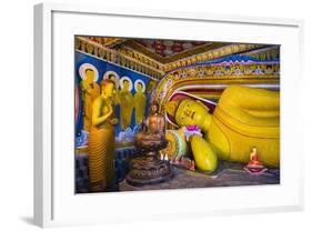 Golden Reclining Buddha at Temple of the Tooth (Temple of the Sacred Tooth Relic) in Kandy-Matthew Williams-Ellis-Framed Photographic Print