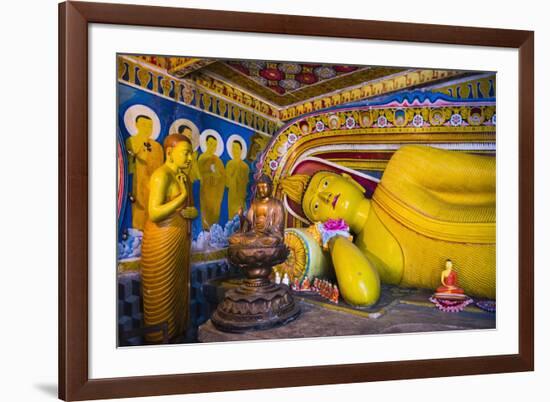 Golden Reclining Buddha at Temple of the Tooth (Temple of the Sacred Tooth Relic) in Kandy-Matthew Williams-Ellis-Framed Photographic Print