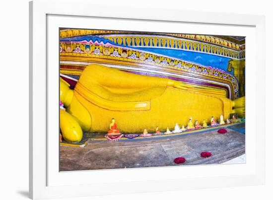 Golden Reclining Buddha at Temple of the Tooth (Temple of the Sacred Tooth Relic) in Kandy-Matthew Williams-Ellis-Framed Photographic Print