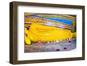 Golden Reclining Buddha at Temple of the Tooth (Temple of the Sacred Tooth Relic) in Kandy-Matthew Williams-Ellis-Framed Photographic Print