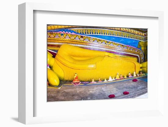 Golden Reclining Buddha at Temple of the Tooth (Temple of the Sacred Tooth Relic) in Kandy-Matthew Williams-Ellis-Framed Photographic Print