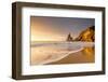 Golden Reflections of the Cliffs on Praia Da Ursa Beach Bathed by Ocean at Sunset, Cabo Da Roca-Roberto Moiola-Framed Photographic Print