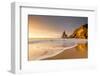 Golden Reflections of the Cliffs on Praia Da Ursa Beach Bathed by Ocean at Sunset, Cabo Da Roca-Roberto Moiola-Framed Photographic Print