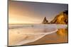 Golden Reflections of the Cliffs on Praia Da Ursa Beach Bathed by Ocean at Sunset, Cabo Da Roca-Roberto Moiola-Mounted Photographic Print