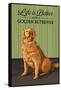 Golden Retreiver - Life is Better-Lantern Press-Framed Stretched Canvas