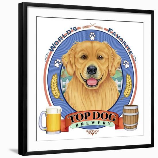 Golden Retriever Beer Label-Tomoyo Pitcher-Framed Giclee Print