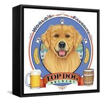 Golden Retriever Beer Label-Tomoyo Pitcher-Framed Stretched Canvas