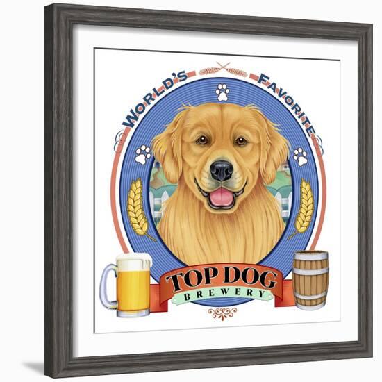 Golden Retriever Beer Label-Tomoyo Pitcher-Framed Giclee Print