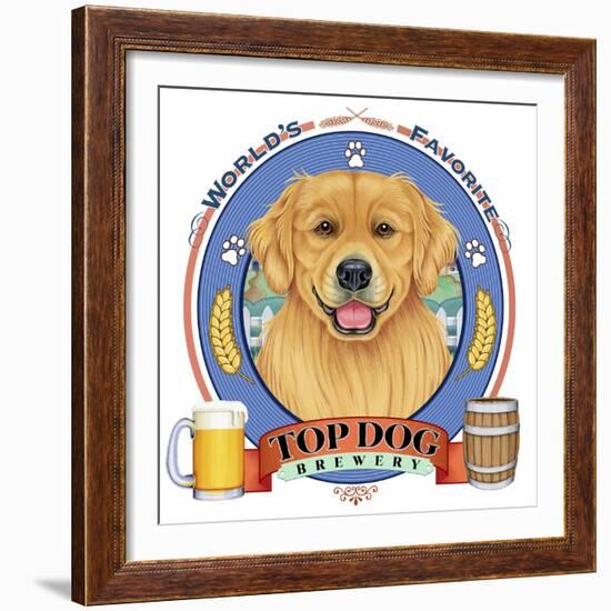 Golden Retriever Beer Label-Tomoyo Pitcher-Framed Giclee Print