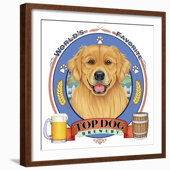 Golden Retriever Beer Label-Tomoyo Pitcher-Framed Giclee Print