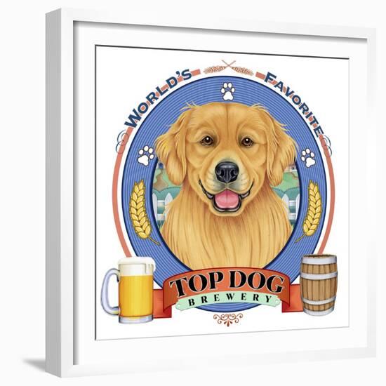 Golden Retriever Beer Label-Tomoyo Pitcher-Framed Giclee Print