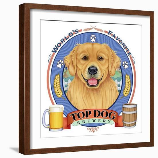 Golden Retriever Beer Label-Tomoyo Pitcher-Framed Giclee Print