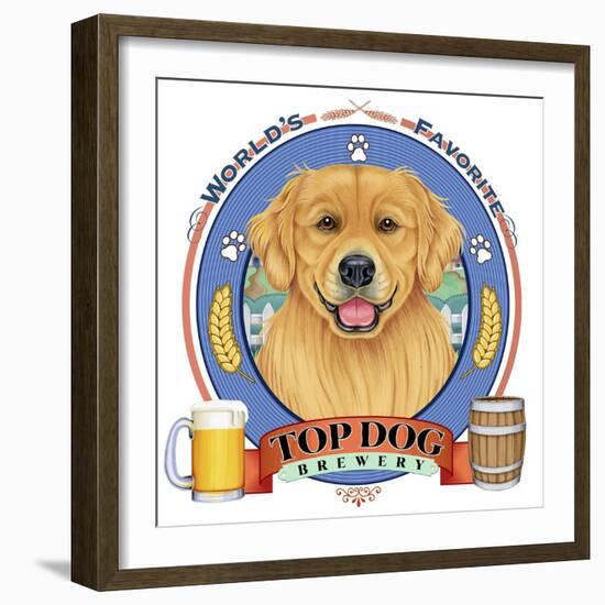 Golden Retriever Beer Label-Tomoyo Pitcher-Framed Giclee Print