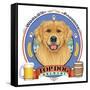 Golden Retriever Beer Label-Tomoyo Pitcher-Framed Stretched Canvas