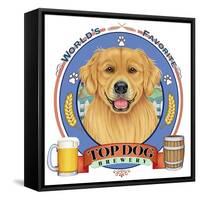 Golden Retriever Beer Label-Tomoyo Pitcher-Framed Stretched Canvas