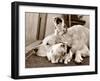 Golden Retriever Dog Adopts Kittens, 1964-null-Framed Premium Photographic Print