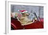 Golden Retriever Dog Wearing Father Christmas-null-Framed Photographic Print