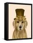 Golden Retriever, Hat and Bow-Fab Funky-Framed Stretched Canvas