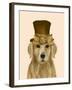 Golden Retriever, Hat and Bow-Fab Funky-Framed Art Print