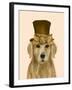 Golden Retriever, Hat and Bow-Fab Funky-Framed Art Print