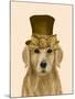 Golden Retriever, Hat and Bow-Fab Funky-Mounted Art Print