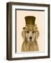 Golden Retriever, Hat and Bow-Fab Funky-Framed Art Print