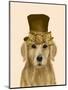 Golden Retriever, Hat and Bow-Fab Funky-Mounted Art Print