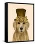 Golden Retriever, Hat and Bow-Fab Funky-Framed Stretched Canvas