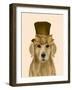 Golden Retriever, Hat and Bow-Fab Funky-Framed Art Print